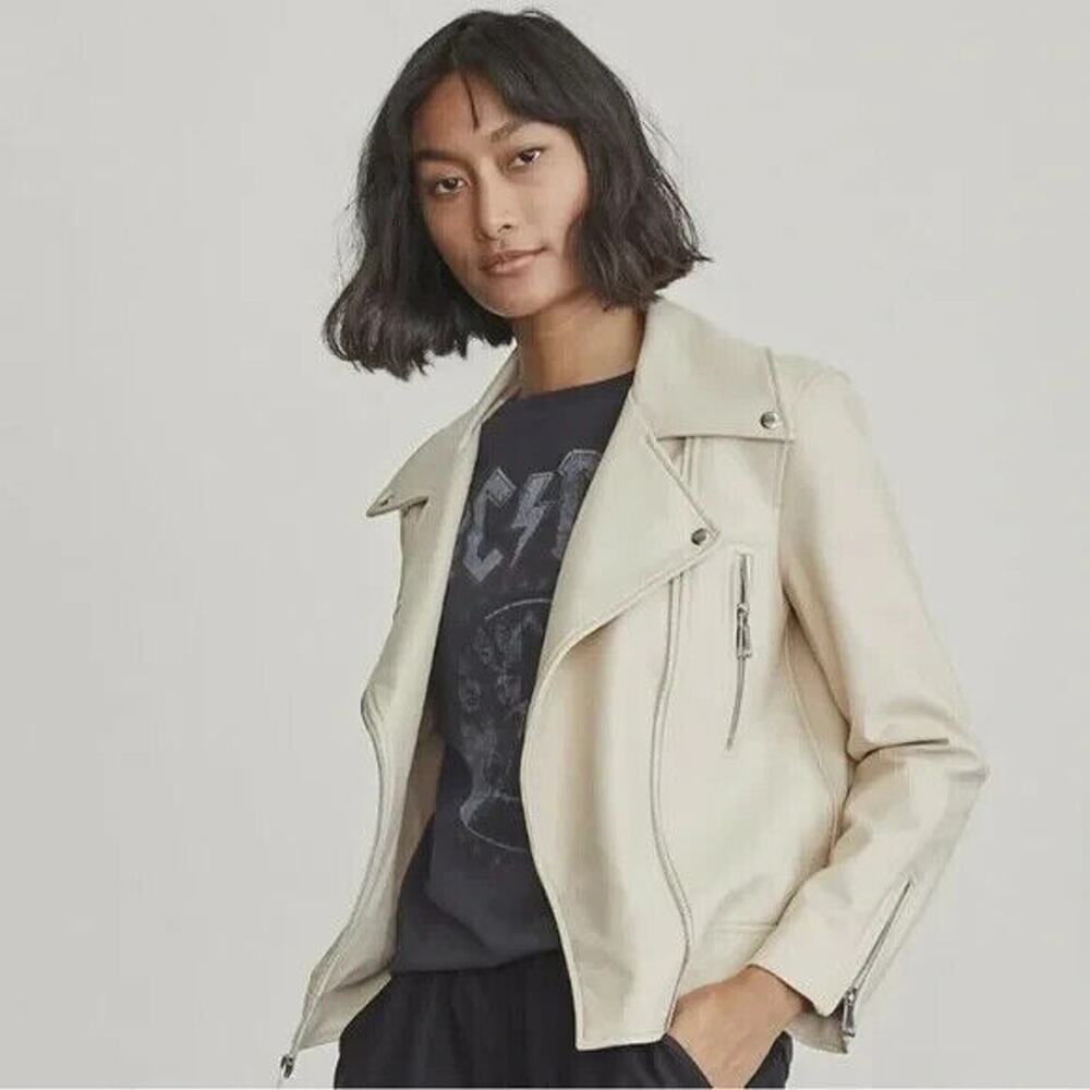 Womens Elizabeth and James Vegan Faux Leather Moto Biker Jacket-XXL